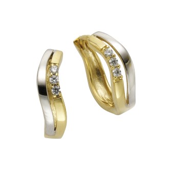 Celesta Gold Ohrring 375/- Gelbgold 2farbig Zirkonia 