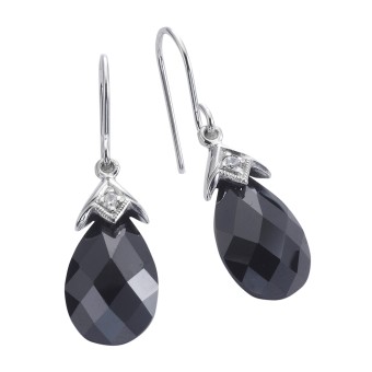 Celesta Ohrring 925/- Sterling Silber Zirkonia weiß und schwarz 