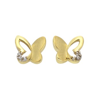 Ohrringe 333 Gold zweifarbig Schmetterling 