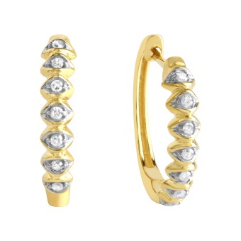 Ohrringe Gold 375 zweifarbig mit 14x Diamant zus. 0,10ct. 