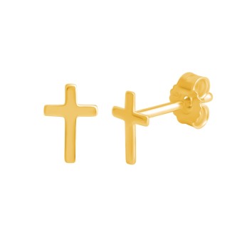 Ohrstecker 333 Gelbgold Motiv Kreuz 