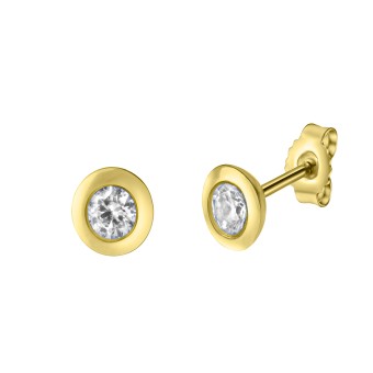 Ohrstecker 375/- Gelbgold glanz Zirkonia 