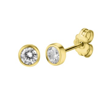 Ohrstecker 375/- Gelbgold Zirkonia 