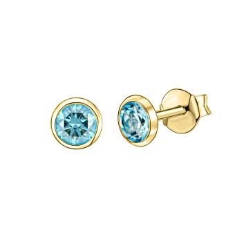 Ohrstecker 585/- Gelbgold Blautopas 