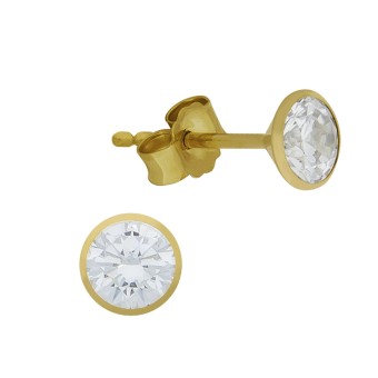 Ohrstecker 585/- Gelbgold Zirkonia 