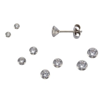 Ohrstecker 925 Silber Set 3 Paar 3,5mm 