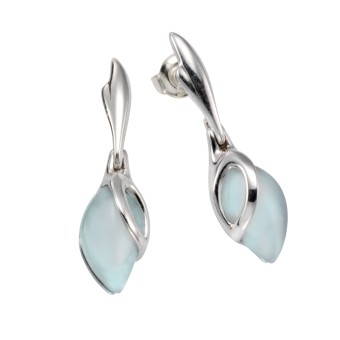 Ohrstecker 925/- Sterling Silber Aqua-Achat 