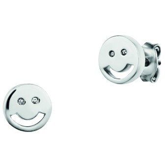 CAI Ohrstecker 925/- Sterling Silber rhodiniert Smile 