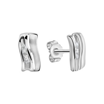 ZEEme Basic Ohrstecker 925/- Sterling Silber rhodiniert Zirkonia 