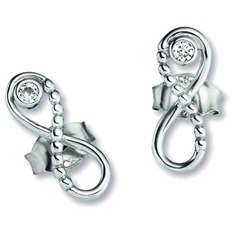 CAI Ohrstecker 925/-Sterling Silber rhodiniert Zirkonia 