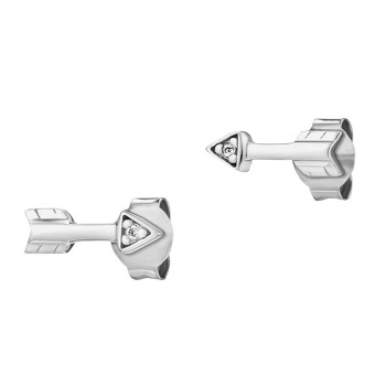 CAI Ohrstecker 925/- Sterling Silber rhodiniert Zirkonia Pfeile 