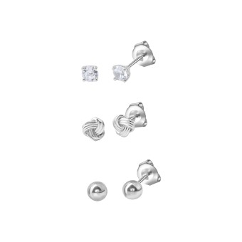 Celesta Ohrstecker Set 925 Sterling Silber rhodiniert Zirkonia 