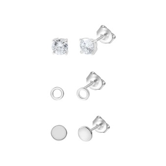 Celesta Ohrstecker Set 925 Sterling Silber rhodiniert Zirkonia 