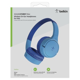 Belkin On-Ear kabellos Soundform Mini-On-Ear Kinder Kopfhörer blau AUD002btBL 