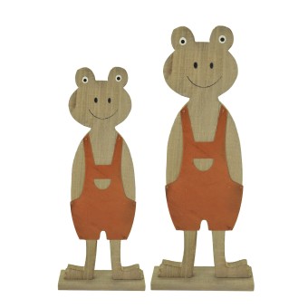 HTI-Living Osterfiguren 2er Set, Holz Frösche 