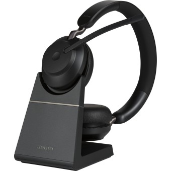 Jabra PC-Headset Evolve2 65 UC Stereo USB-A Headset schwarz BT m.Ladestation 