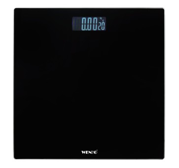 Wenko Personenwaage LCD Schwarz, digitale Körperwaage bis 150 kg 