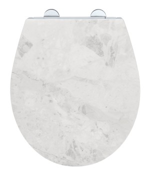 Wenko Premium WC-Sitz White Marble mit Relief, mit Absenkautomatik 