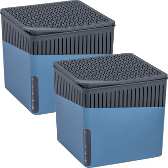 Raumentfeuchter Cube, Blau, 1000 g, 2er Set, für Räume bis ca. 80 m³ 