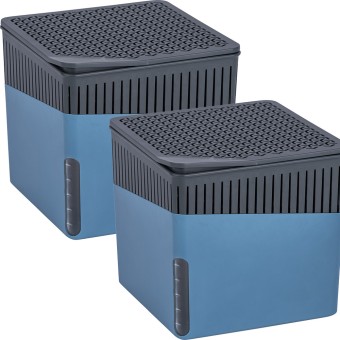 Wenko Raumentfeuchter Mod. Cube, Blau, 500 g, 2er Set, für Räume bis ca. 40 m³ 