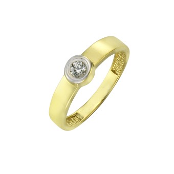 Celesta Gold Ring 375 Gold zweifarbig Zirkonia weiß 054 (17,2)