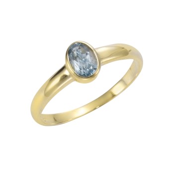 Ring 585/- Gelbgold Blautopas 052 (16,6)