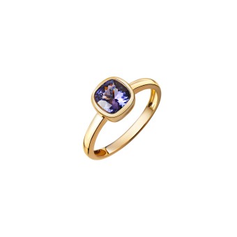 Ring 585/- Gelbgold glanz Tansanit 017 (53,5)