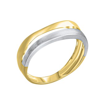 Ring 585/- Gelbgold/Weißgold glanz/matt 052 (16,6)