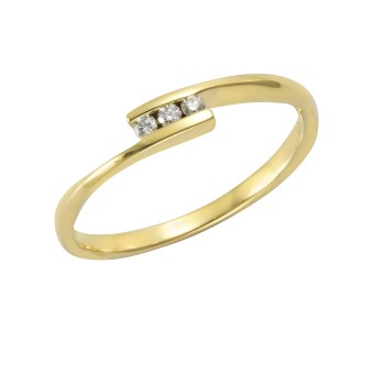 Orolino Ring 585 Gold 3x Brillant zus. 0,06ct. 050 (15,9)