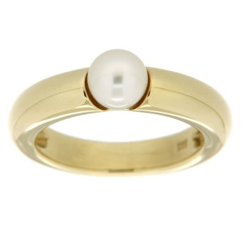 Orolino Ring 585 Gold mit Akoya-Perle weiss 6,5mm 052 (16,6)