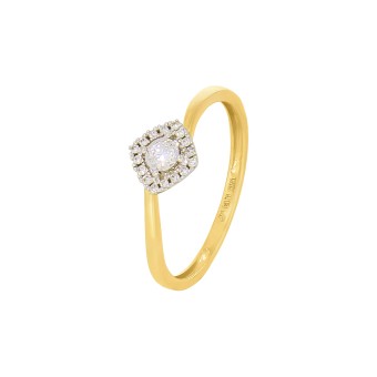 Diamonds by Ellen K. Ring 585 Gold zweifarbig 17 Brillanten zus. 0,13ct. 016 (50,5)