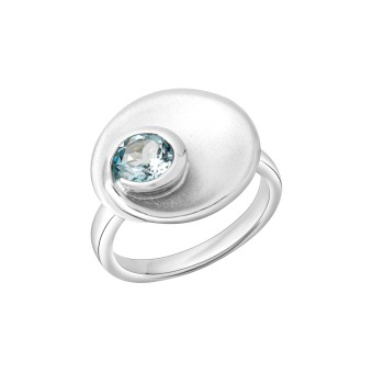 Celesta Ring 925 Silber matt Blautopas 054 (17,2)