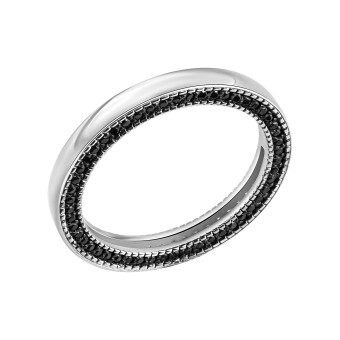 Celesta Ring 925 Silber mit schwarzen Zirkoniasteinen 054 (17,2)