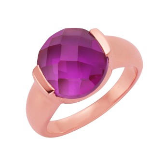 Jamelli Ring 925 Silber Quarz pink 052 (16,6)