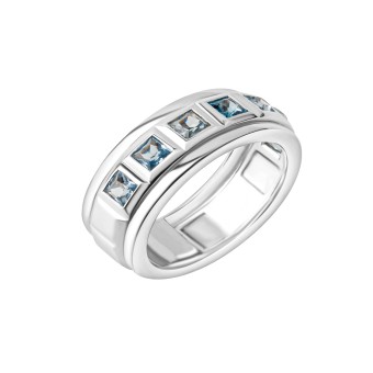 Celesta Ring 925 Silber rhodiniert Blautopas 054 (17,2)