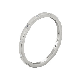 CAI Ring 925 Silber rhodiniert mit Zirkonia Stacking 048 (15,3)