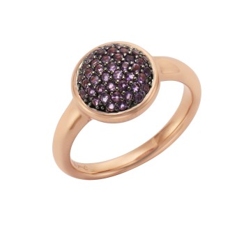 Jamelli Ring 925 Silber rosé vergoldet Amethyst 054 (17,2)