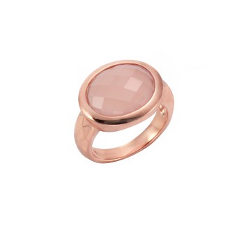 Jamelli Ring 925 Silber rosé vergoldet mit Chalcedon 052 (16,6)