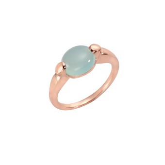 Jamelli Ring 925 Silber rosé vergoldet Paraiba Chalcedon 052 (16,6)