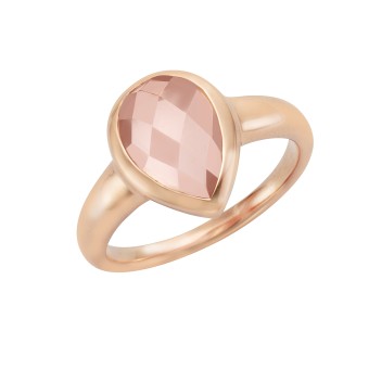 Jamelli Ring 925 Silber rosé vergoldet Rosenquarz 052 (16,6)