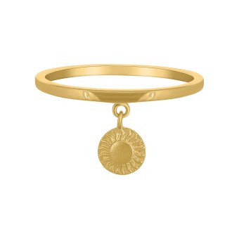 Ring 925 Silber vergoldet Anhänger Münze Sonne 050 (15,9)