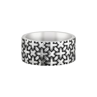 CAI Ring 925/- Sterling Silber matt-oxidiert Flechtoptik 060 (19,1)