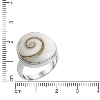 ZEEme Pearls Ring 925/- Sterling Silber Muschel weiß 017 (53,5)