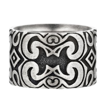 CAI Ring 925/- Sterling Silber oxidiert matt Amerika 058 (18,5)