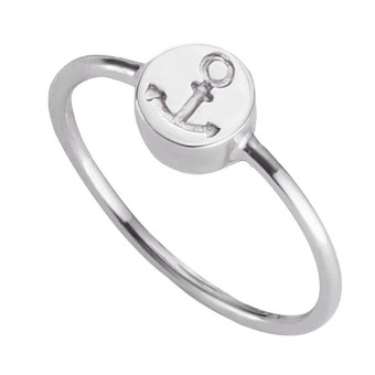 CAI Ring 925/- Sterling Silber rhodiniert Anker 050 (15,9)