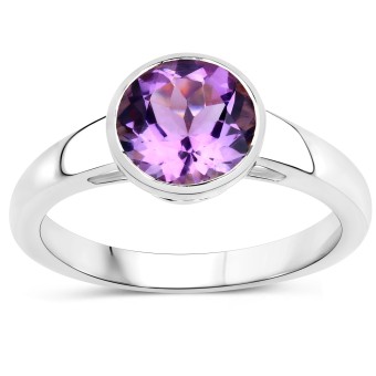 Vira Jewels Ring 925-Sterling Silber rhodiniert Glänzend  Amethyst lila 017 (53,5)