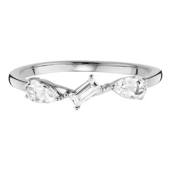 CAI Ring 925/- Sterling Silber rhodiniert mit Weißtopas 050 (15,9)