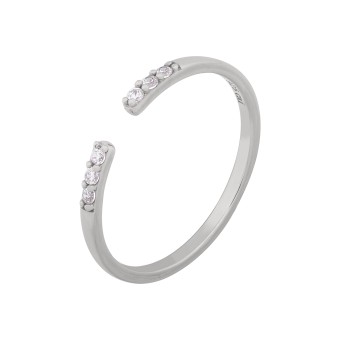 CAI Ring 925/- Sterling Silber rhodiniert offen Zirkonia Stacking 050 (15,9)