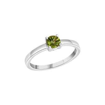 Ring 925-Sterling Silber rhodiniert Peridot 058 (18,5)