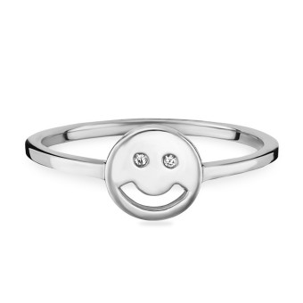 CAI Ring 925 Sterling Silber rhodiniert Smile 052 (16,6)